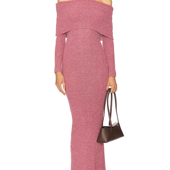 Line & Dot Dresses & Skirts - NWT Line & Dot Pink Long Sleeve Off-Shoulder Sweater Dress